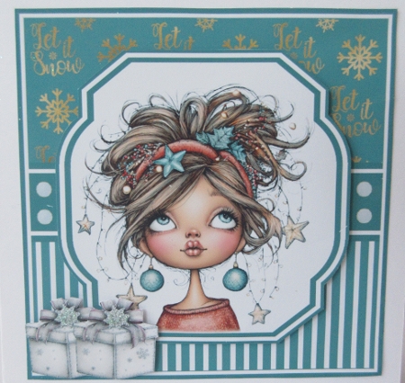 Quirky Christmas Girl #3 Mini Kit 7x7 (5) by Helen Myers