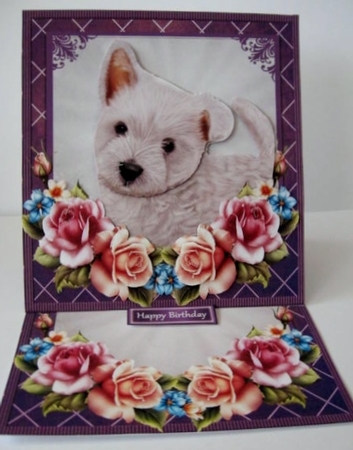 Westie with Roses 8x8 Mini Kit by Helen Myers