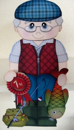 3D On the Shelf Card Kit - Old Man Conrad gets 1st Prize for Fishing by Helen Myers