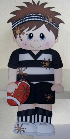 3D On the Shelf Card Kit - Little Rugby Boy Louie by Helen Myers