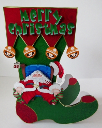 Christmas tired santa stocking card kit by Helen Myers