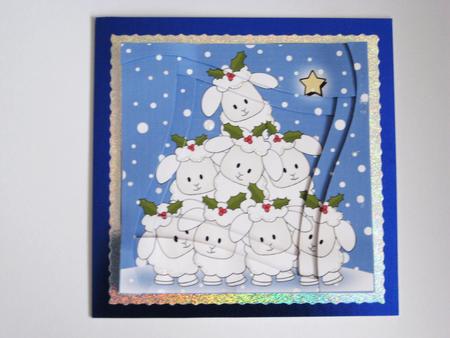 Merry Xmas to Ewe Quick Card with Wavy Spiral Side Stacker by Helen Myers
