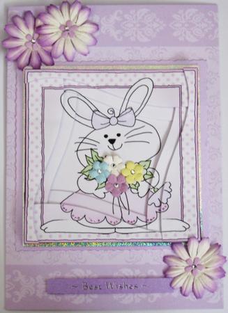 Little Bunny Quick Card with Wavy Spiral Side Stacker by Helen Myers