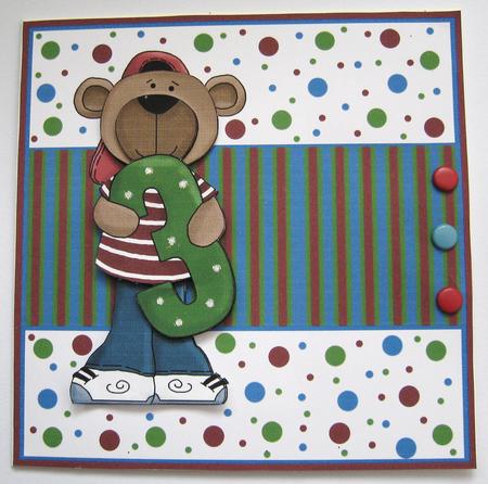 Birthday Bear - Third Birthday by Helen Myers