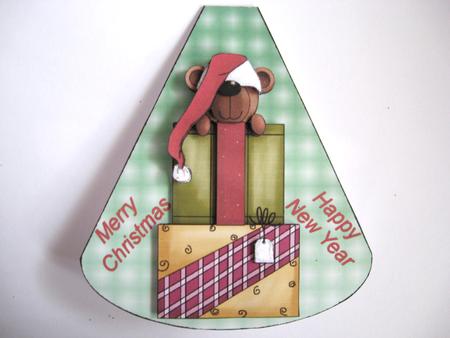 Christmas and New Year Teddy Wobble Card by Helen Myers