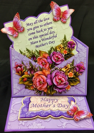 Floral Envelope Easel Kit Birthday or Mothers Day by Helen Fearn