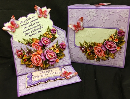 Floral Envelope Easel Kit Birthday or Mothers Day by Helen Fearn
