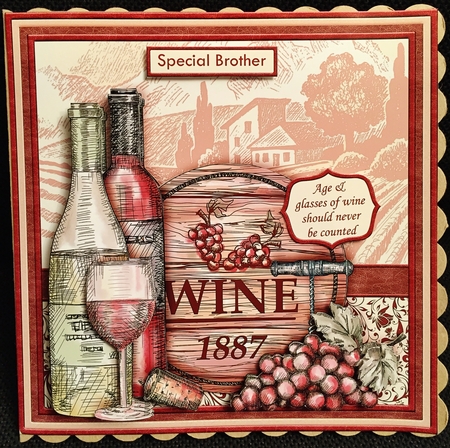 AGE & GLASSES OF WINE SHOULD NEVER BE COUNTED 8x8 Decoupage Mini Kit by Helen Fearn