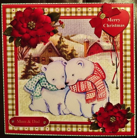 Christmas polar bears card mini kit & decoupage by Helen Fearn