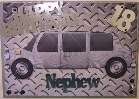 Large Dl Metallic Swirls Stretch Limo Shaped Card by Helen Fearn