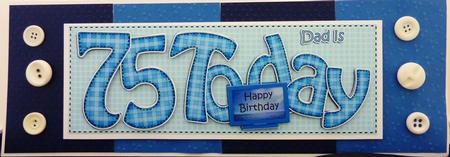 Happy Birthday Dad is 75 Today Large Dl 3D Decoupage by Helen Fearn