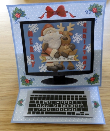 Technical Christmas Santa and Friend Easel Card Mini Kit by Helen Gomm