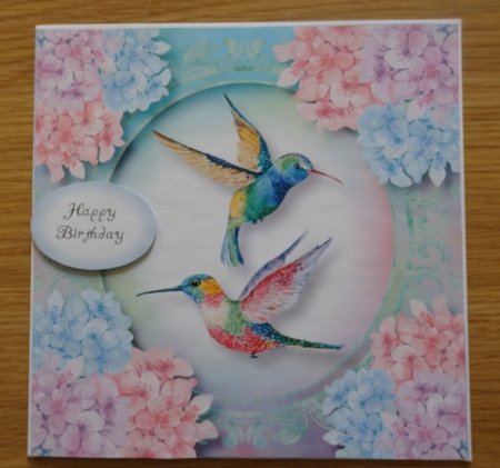 Beautiful Humming Birds 8x8 by Helen Gomm
