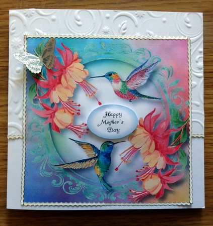 Colourful Humming Birds 8x8 by Helen Gomm