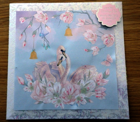Wedding Day Swans 8x8 Quick Card by Helen Gomm