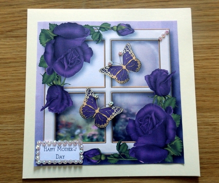 Golden Spring Butterflies - Purple 8x8 by Helen Gomm