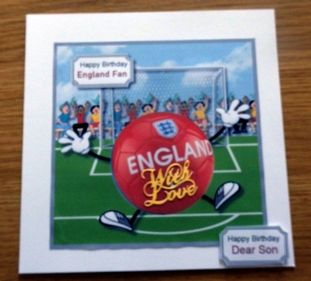 England Football Fan Humorous Card Topper by Helen Gomm