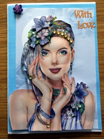 Art Deco Lady Emilia Decoupage Sheet Lilac by Helen Gomm