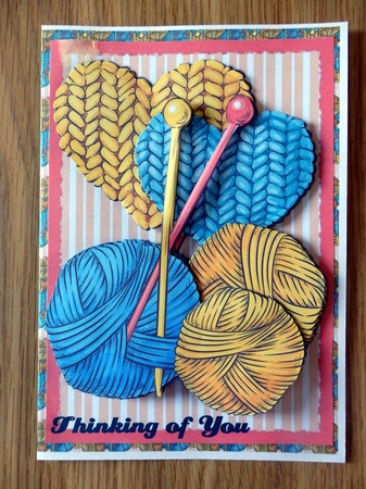 A5 KNITTING HEARTS by Helen Gomm
