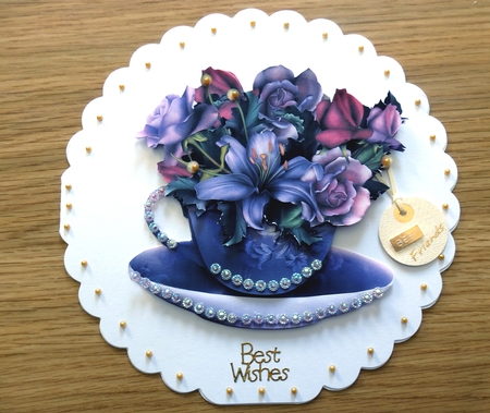 Floral Teacup & Saucer Decoupage Sheet - Soft Gothic by Helen Gomm