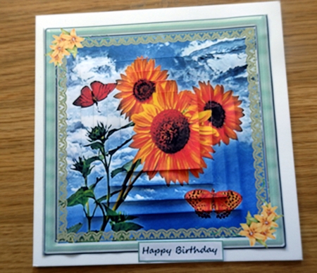 Sunflower and Butterfly by Helen Gomm
