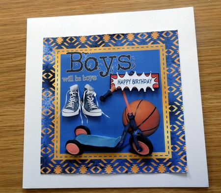 Boys will be boys approx 7x7inches 2 by Helen Gomm