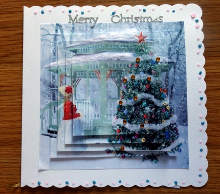 Yule Tide Magic 235 - Oh Christmas Tree - 3D Pyramid/pyrimage + Insert & Gift Tag by Helen Gomm