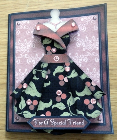 Womens Dress 03 - Decoupage Card Kit by Helen Gomm