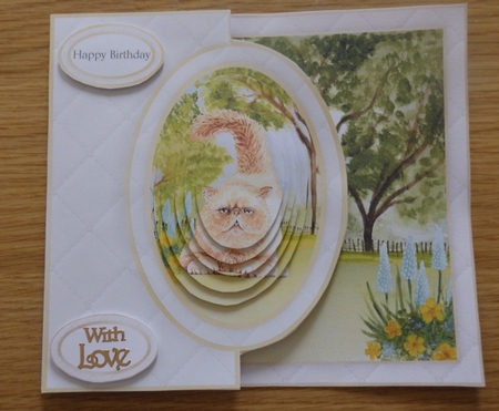 Cat Half Front Card 7 by Helen Gomm