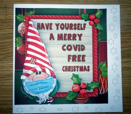 Have yourself a merry covid Christmas gnome 8x8 by Helen Gomm