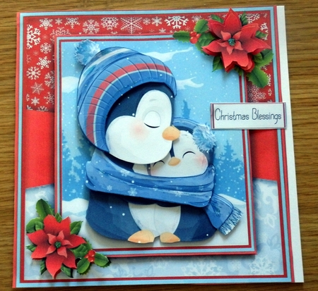 Penguins Cuddling 8x8 Mini Kit by Helen Gomm