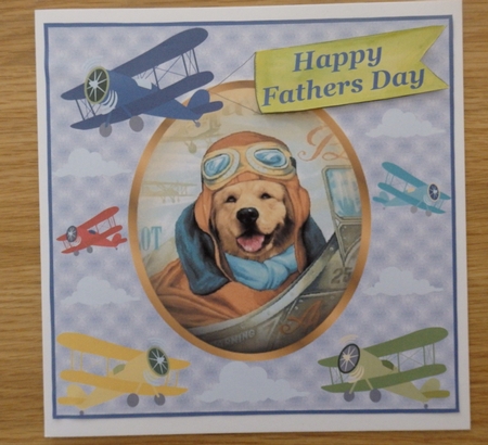 Flying pup card front by Helen Gomm