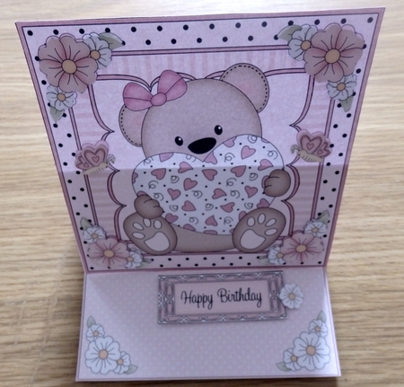 3D Easel Card Mini Kit - Cute Little Teddy Bear by Helen Gomm