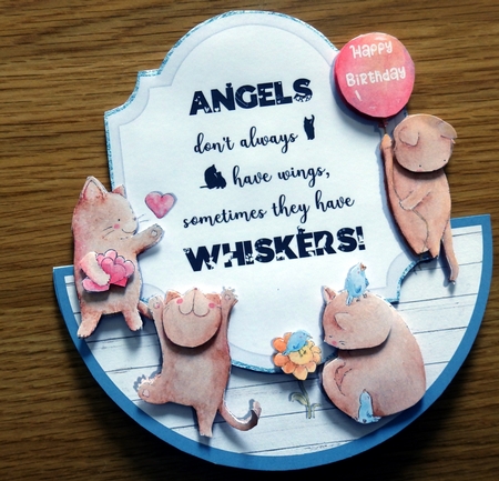 CATS WHISKERS ROCKER CARD  by Helen Gomm