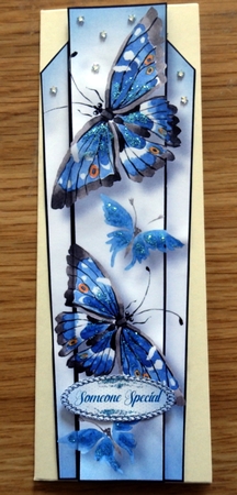 Art Deco Watercolour Lge DL - Blue Butterflies by Helen Gomm