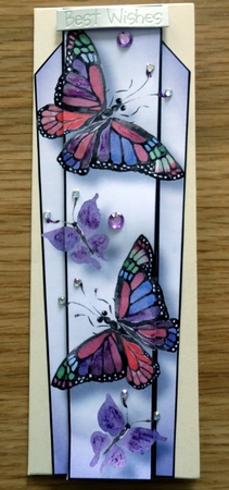 Art Deco Watercolour Lge DL - Purple Butterflies by Helen Gomm