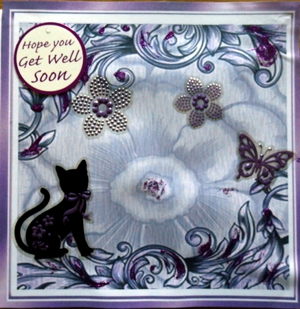 purple retro scroll 8x8 card front frame by Helen Gomm
