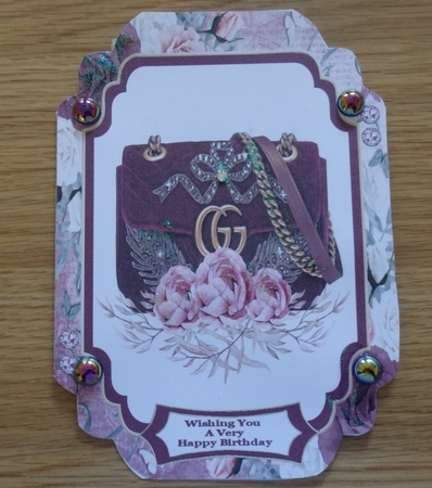 Beautiful Gucci Handbag - Cut And Fold Card by Helen Gomm