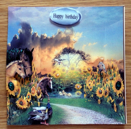 in the sunflowers by Helen Gomm