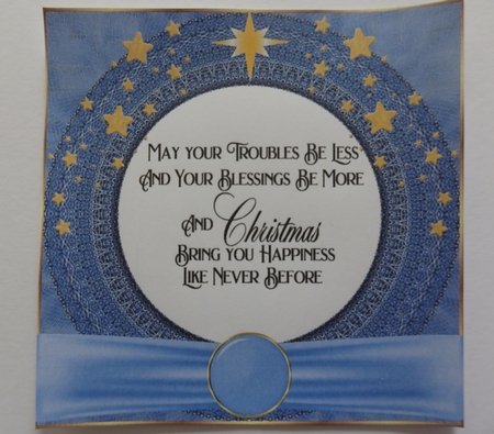 Blue Christmas verse with bow insert 2 by Helen Gomm