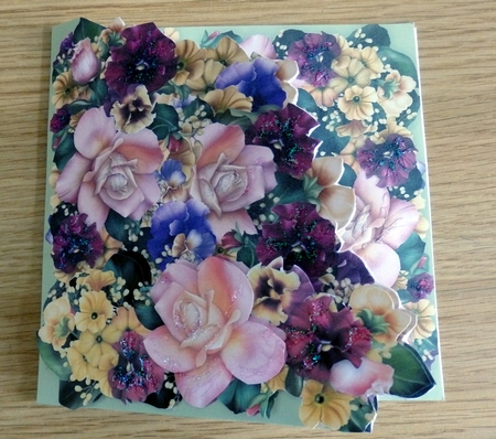 Floral Bouquet - 6 x 6 Floral Printable Cut Out Card Kit With Decoupage, Insert, Envelope, Tags & Instructions by Helen Gomm