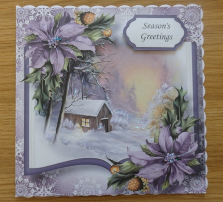 Open Book Scenic Christmas - Cabin In The woods 8x8 by Helen Gomm