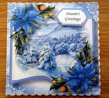 Open Book Scenic Christmas - Snowy Mountain Village 8x8 by Helen Gomm