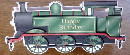 Steam Engine Shaped Card DL by Helen Gomm