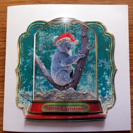Christmas Globe Santa Koala 5x5 Inch Kit 1 by Helen Gomm