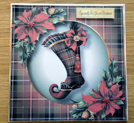The Tartan Stocking 8x8 by Helen Gomm