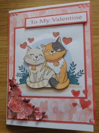 Meow Valentines Day Greeting Card by Helen Gomm