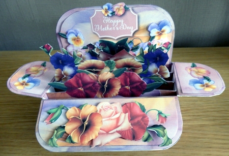 A Box full of Pansy Delight - Multi Occasions  Pop Up Box by Helen Gomm