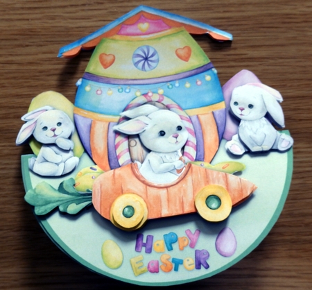 EGG HUNT rocker card by Helen Gomm