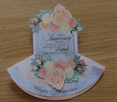 Roses 2 Anniversary Rocker Shaped Card by Helen Gomm